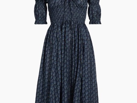 Ischia Dress in Navy Paisley Bouquet Hot on Sale