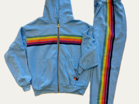 5 Stripe Sweatpant Sky Blue Rainbow Online Sale