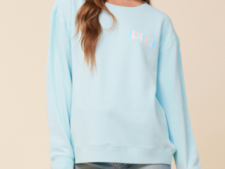 Bridesmaid  Sea Blue Surf Wash Crewneck Sweatshirt Online Sale