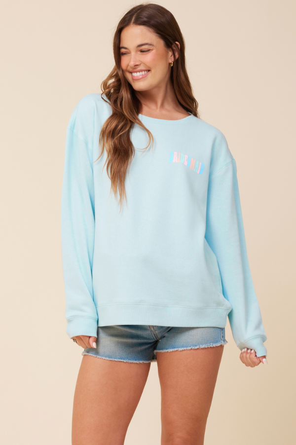 Bridesmaid  Sea Blue Surf Wash Crewneck Sweatshirt Online Sale