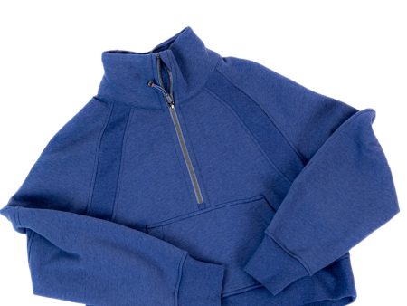 Scuba Oversized Funnel Neck Half Zip | Heathered Oasis Blue Supply