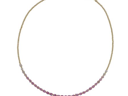 2MM YELLOW GOLD FILLED NECKLACE WITH TWILIGHT OMBRE GOLD PATTERN Hot on Sale