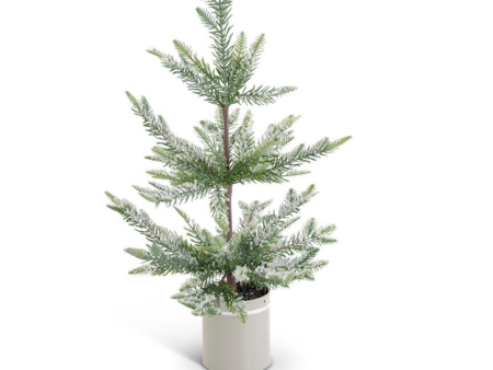 54331B 28  Snowy Pine Tree Metal Pot Hot on Sale