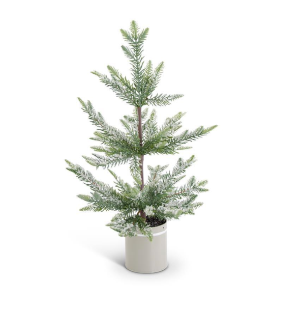 54331B 28  Snowy Pine Tree Metal Pot Hot on Sale