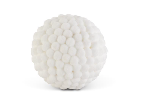 54442B 6  White PomPom Ball Ornament For Sale