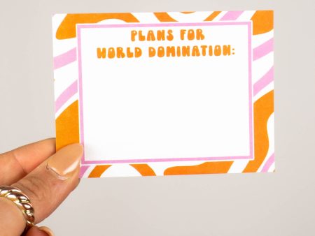 Plans For World Domination Sticky Notes on Sale