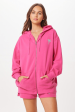 Hot Pink Palm Beach Jet Setter Surf Wash Zip Up For Discount