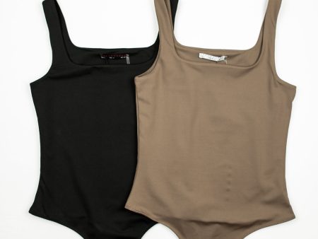 Carlie Square Neck Bodysuit  | Mocha Online Sale