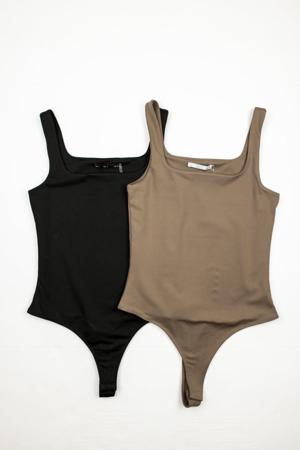 Carlie Square Neck Bodysuit  | Mocha Online Sale