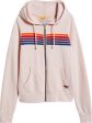 Aviator nation, 5 stripe zip up hoodie, light pink Online Sale