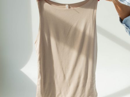 Nina Boat Neck Knit Tank | Light Taupe For Cheap