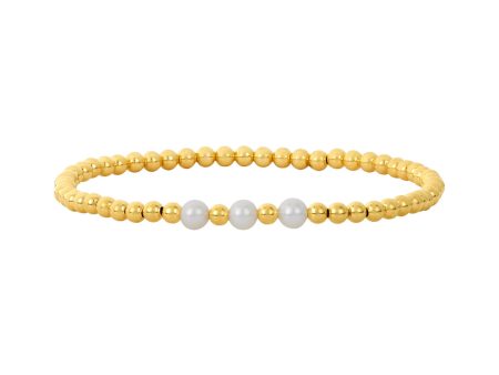 3MM Signature Bracelet with 3 White Pearl Pattern Online