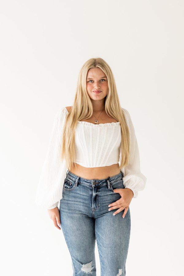 Ashley Cropped Corset Top | Off White Online