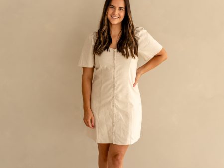 Maddie Linen Mini Dress | Oatmeal Supply