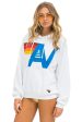 Aviator Nation Relaxed logo stitch pull over hoodie in white Online Hot Sale