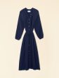 Andrea Navy Cotton Gauze Maxi Dress For Discount