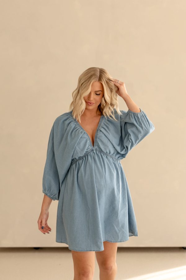 Journee Woven Mini Dress | Light Denim Sale