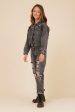 RHINESTONE FRINGE BLACK DENIM JACKET Supply