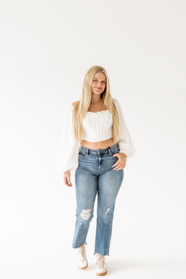 Ashley Cropped Corset Top | Off White Online