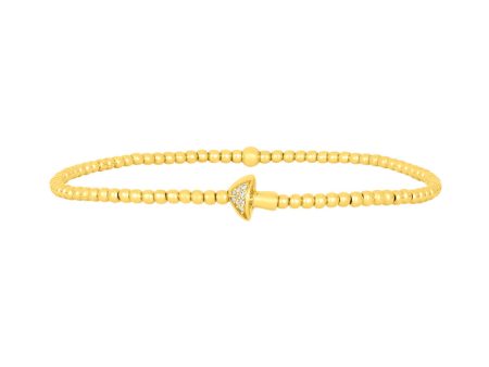 2MM Mushroom Diamond Yellow Gold Filled Bracelet Online Hot Sale