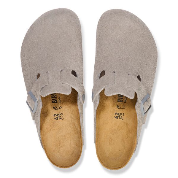 Birkenstock Boston Suede N | Stone Coin Fashion