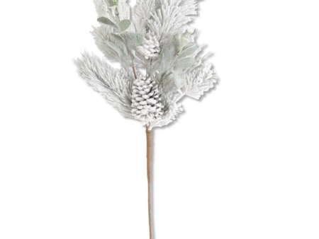 54760A 32.5  Glittered Flocked Pine Stem Supply