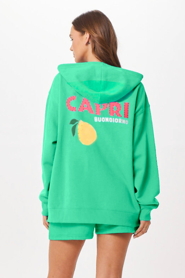 Surf Green Capri Jet Setter Surf Wash Zip Up Online now