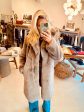 Steffi Long Faux Fur Coat in Granite For Sale