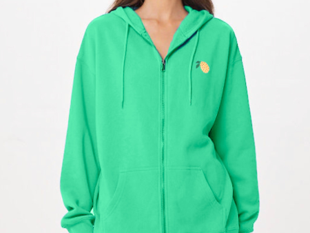 Surf Green Capri Jet Setter Surf Wash Zip Up Online now