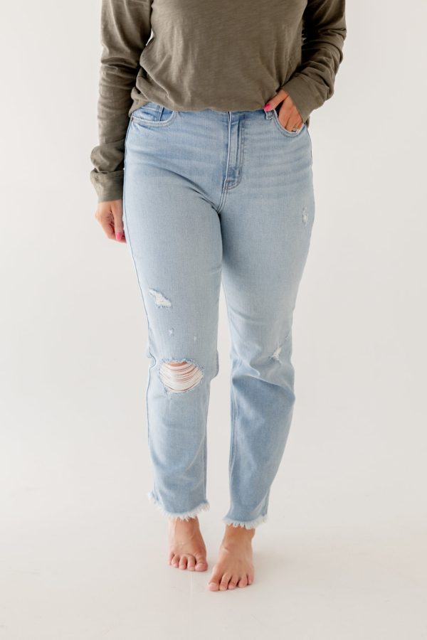 Alina High Rise Mom Jean | Light Denim For Sale