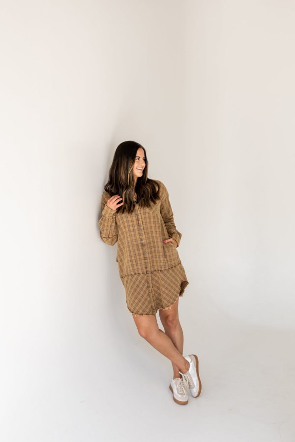 Gretchen Oversized Shirt Dress | Mocha For Sale