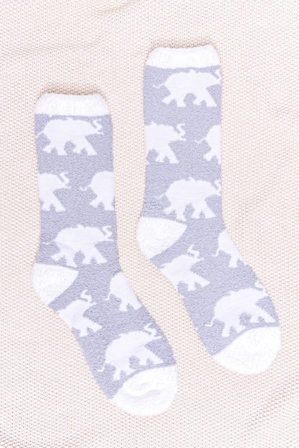 Ivory Ella Allover Ellies Fuzzy Sock Online now