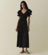 Ischia Black Cotton Poplin Maxi Dress Online Sale