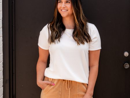 Elaine Round Neck Tee | Ivory Online Hot Sale