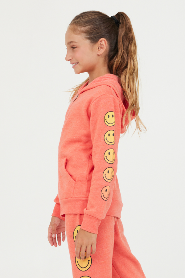 Smiley Sleeve Zip Hoodie Supply