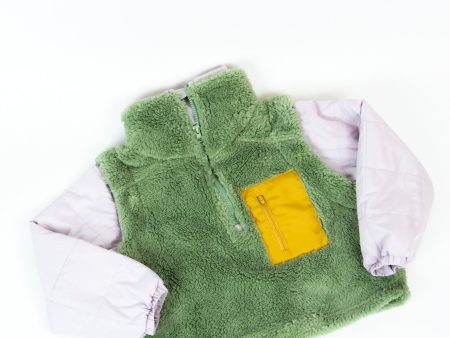 Kids  Sherpa Jacket | Lavender Sage Yellow Online now