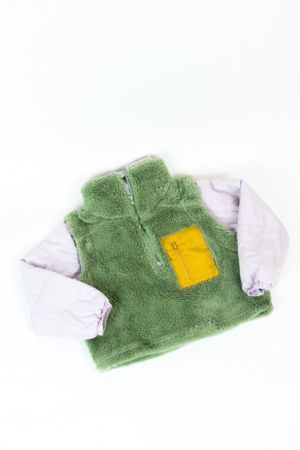 Kids  Sherpa Jacket | Lavender Sage Yellow Online now