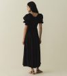 Ischia Black Cotton Poplin Maxi Dress Online Sale