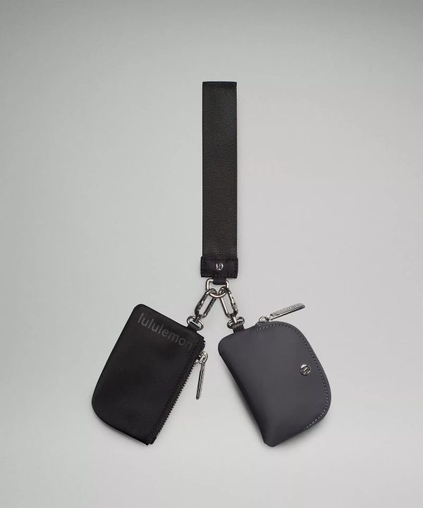 Dual Pouch Wristlet | Black Traverse Grey Hot on Sale