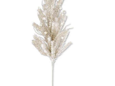 54249A 34  Champ Tinsel Twig Pearl Hot on Sale