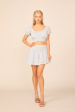 VH x OD - Chambray Blue w  Ivory Eyelet Smocked Crop Top Hot on Sale