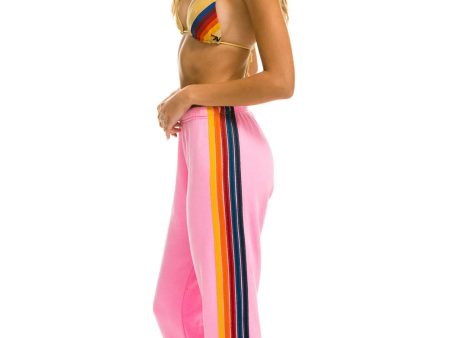 5 Stripe Womens Sweatpant Neon Pink For Cheap