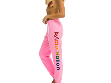 AVIATOR NATION Neon pink SWEATPANTS Supply