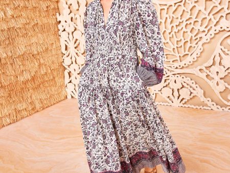 Mona Long Sleeve Printed Cotton Dress Online Hot Sale