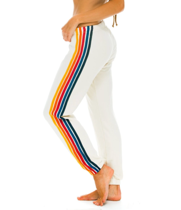 5 Stripe Womens Sweatpant Vintage White Online Hot Sale