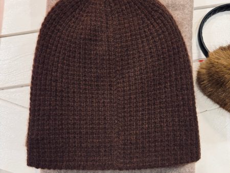 Cashmere Waffle Beanie Espresso For Cheap