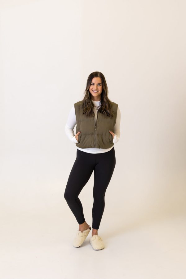 Issey Puffer Vest | Antique Bronze For Cheap