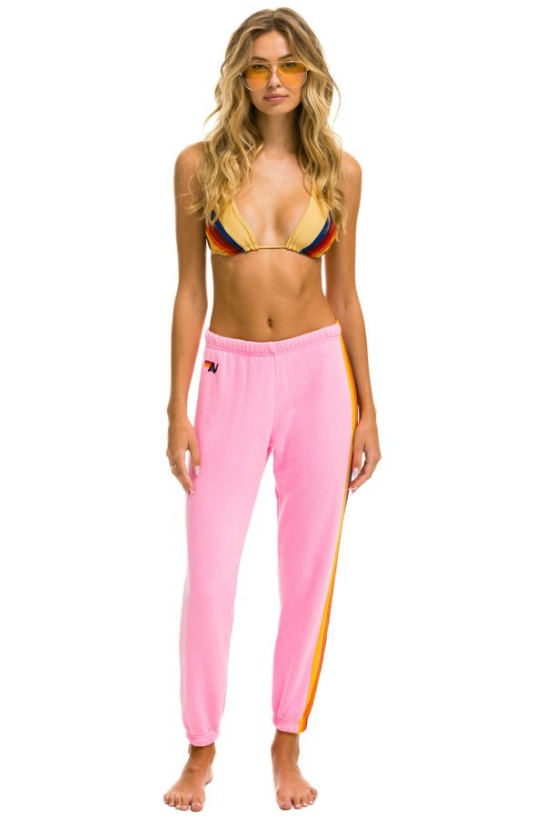 5 Stripe Womens Sweatpant Neon Pink For Cheap