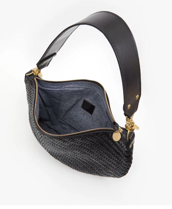 Moyen Messenger Black Woven Leather Online Sale