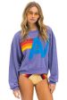 Aviator Nation Relaxed logo stitch crew sweatshirt in lavender on Sale